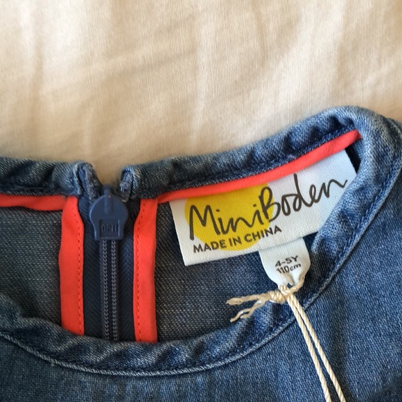 NWT Mini Boden Mid Vintage Denim Dress - 4-5Y - Picture 6 of 8